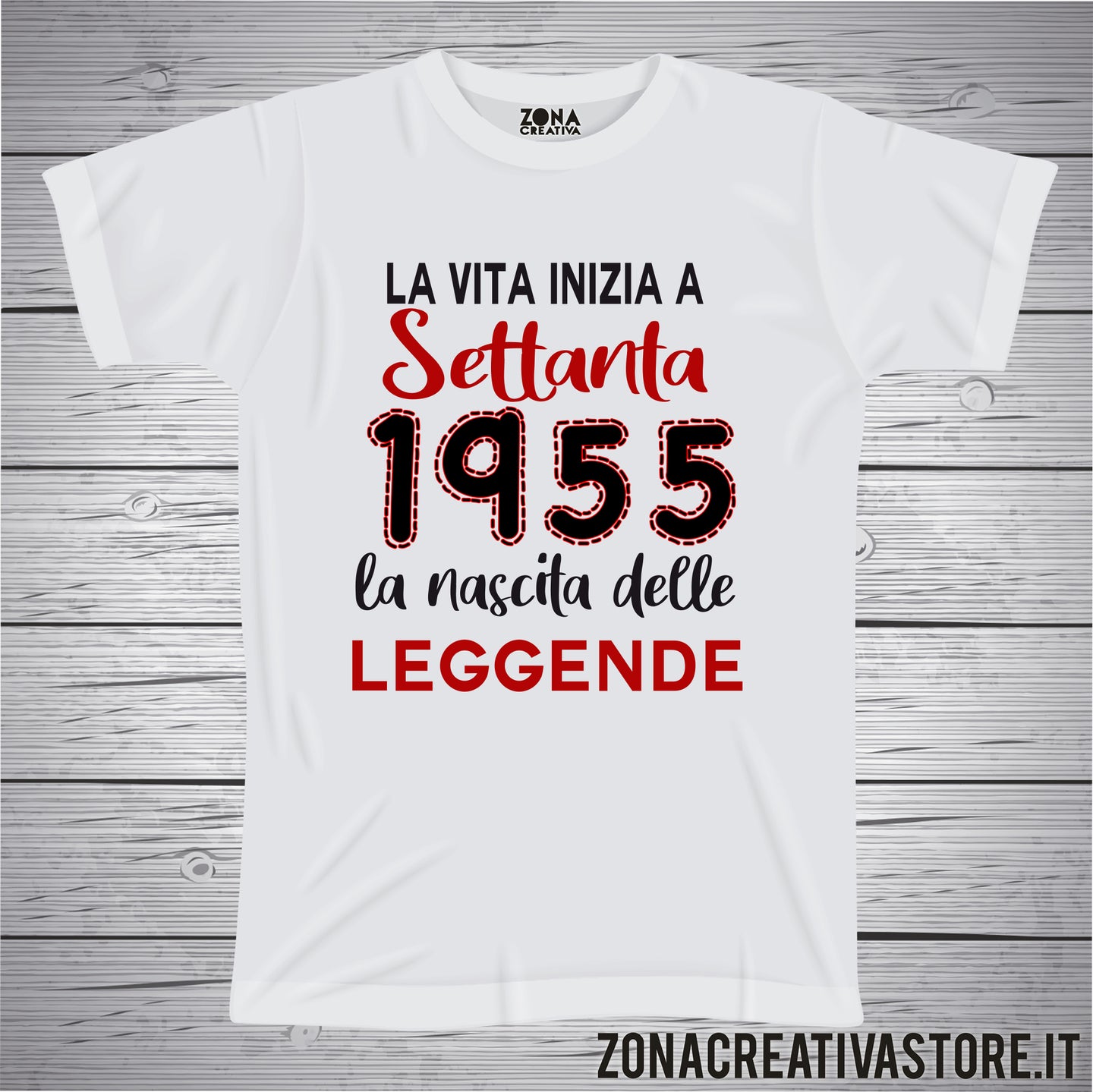 T-shirt per festa di compleanno LA VITA INIZIA A 70 ANNI