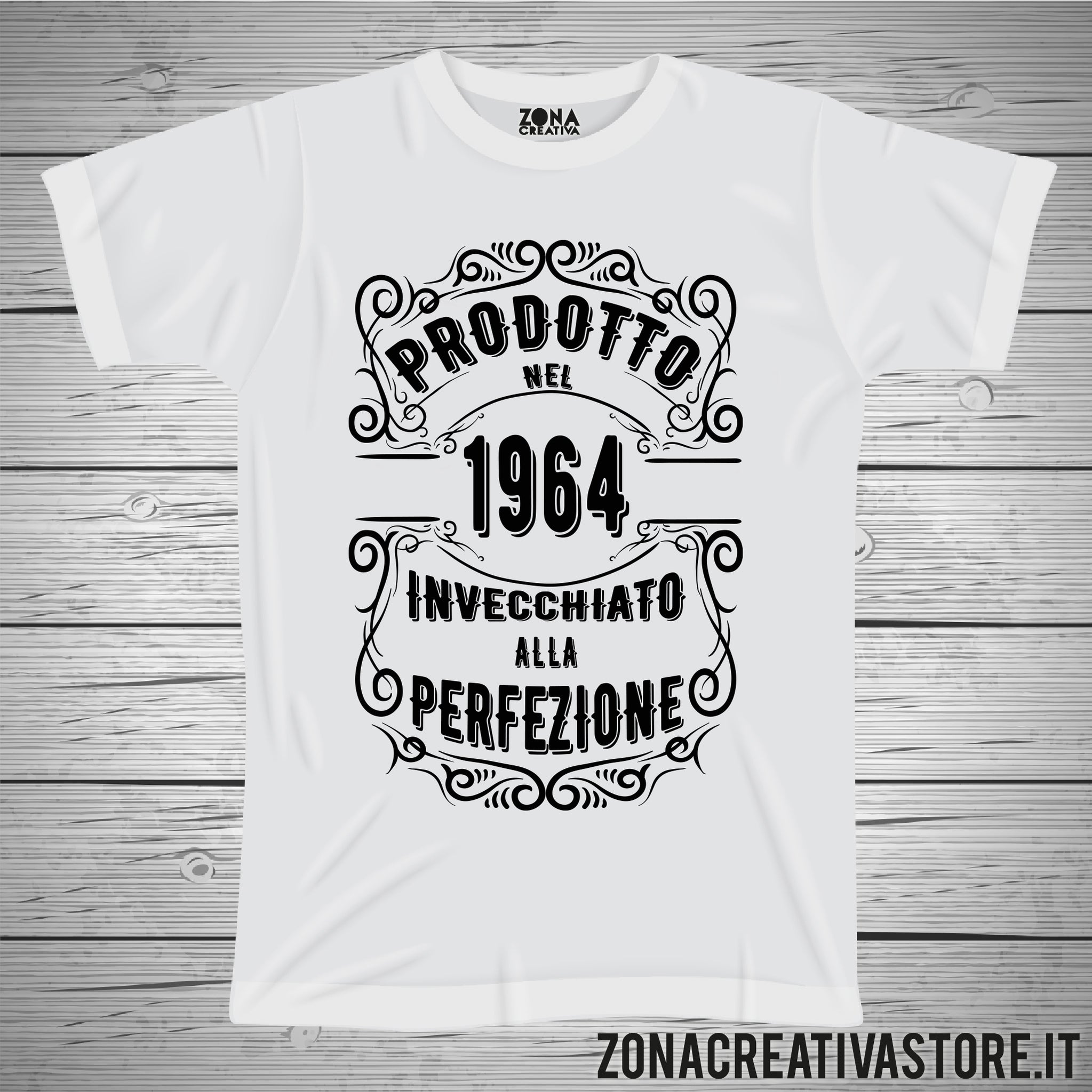 Ultrabasic Maglietta Uomo 60 Anni - Original Parts 1964 - Idea Regalo 60° Compleanno, Stampa Vintage, Bianco, 3XL