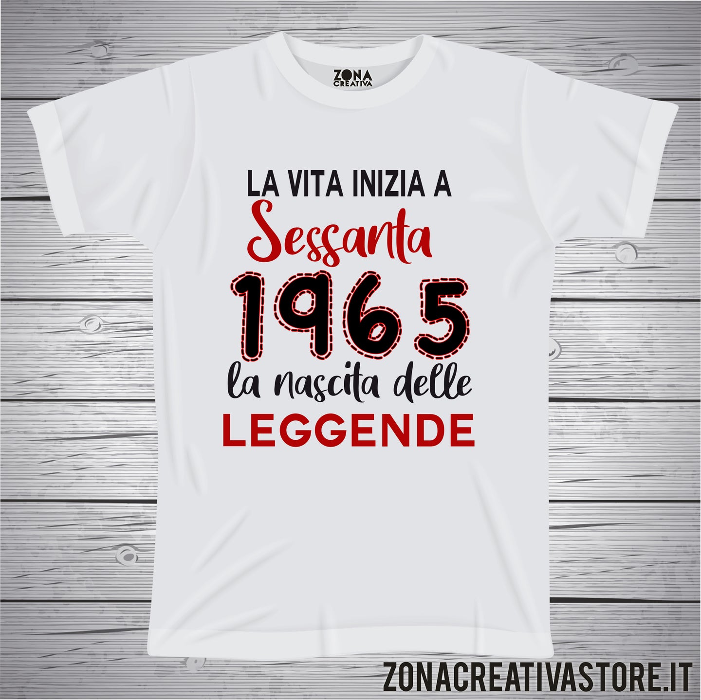 T-shirt per festa di compleanno LA VITA INIZIA A 60 ANNI