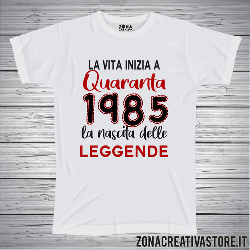 T-shirt per festa di compleanno LA VITA INIZIA A 40 ANNI
