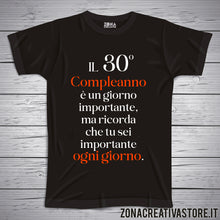 Carica l&#39;immagine nel visualizzatore di Gallery, T-shirt per festa di compleanno 30 compleanno importante