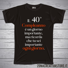 Carica l&#39;immagine nel visualizzatore di Gallery, T-shirt per festa di compleanno 40 compleanno importante