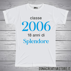 T-shirt per festa di compleanno CLASSE 2006