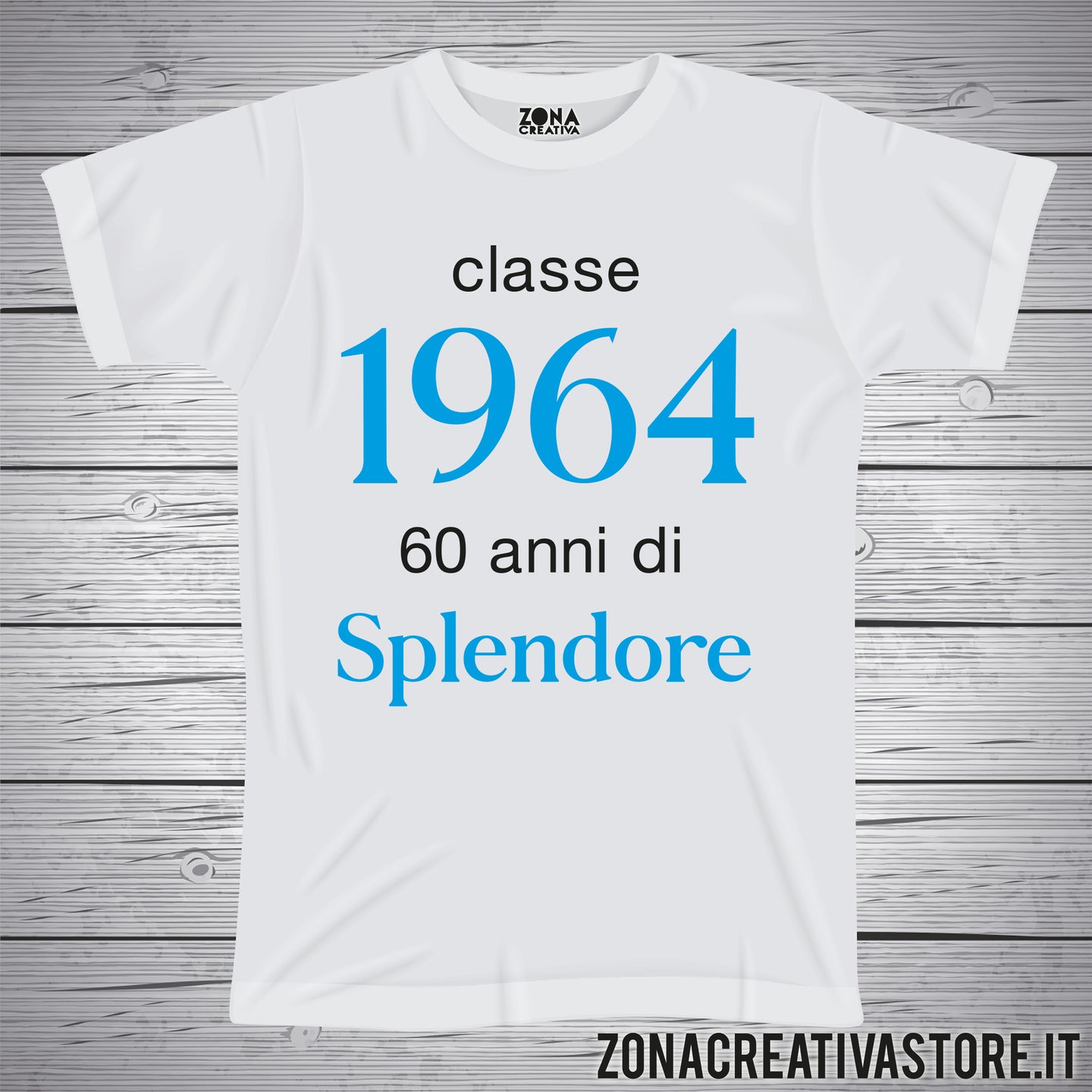 T-shirt per festa di compleanno CLASSE 1964