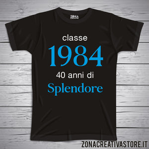 T-shirt per festa di compleanno CLASSE 1984