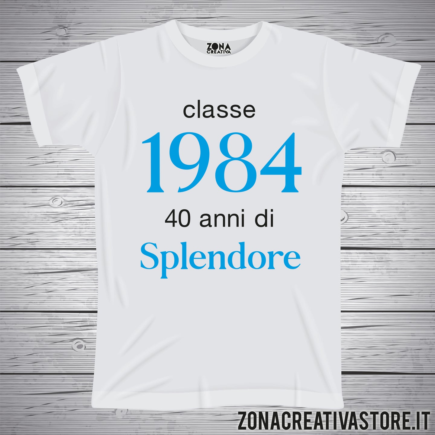 T-shirt per festa di compleanno CLASSE 1984