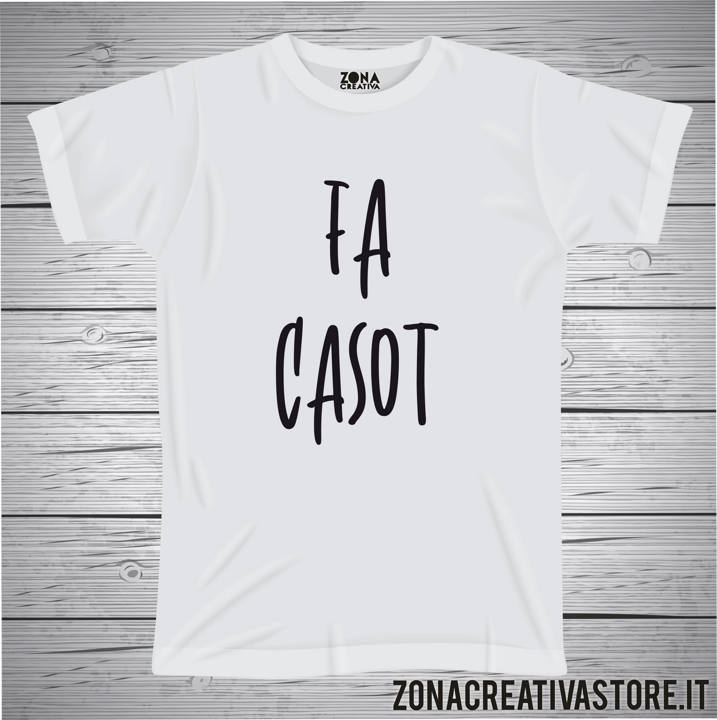 T-shirt divertente con frase in dialetto Fa casot