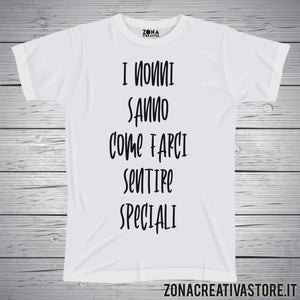 T-shirt con frasi sui nonni I NONNI SANNO COME FARCI SENTIRE SPECIALI