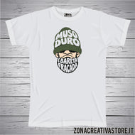 T-shirt divertente con frase in dialetto veneto Muso duro e bareta fracada
