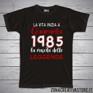 T-shirt per festa di compleanno LA VITA INIZIA A 40 ANNI