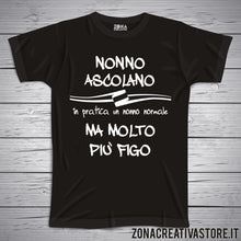 Carica l&#39;immagine nel visualizzatore di Gallery, T-shirt con frasi sui nonni NONNO ASCOLANO