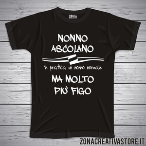 T-shirt con frasi sui nonni NONNO ASCOLANO