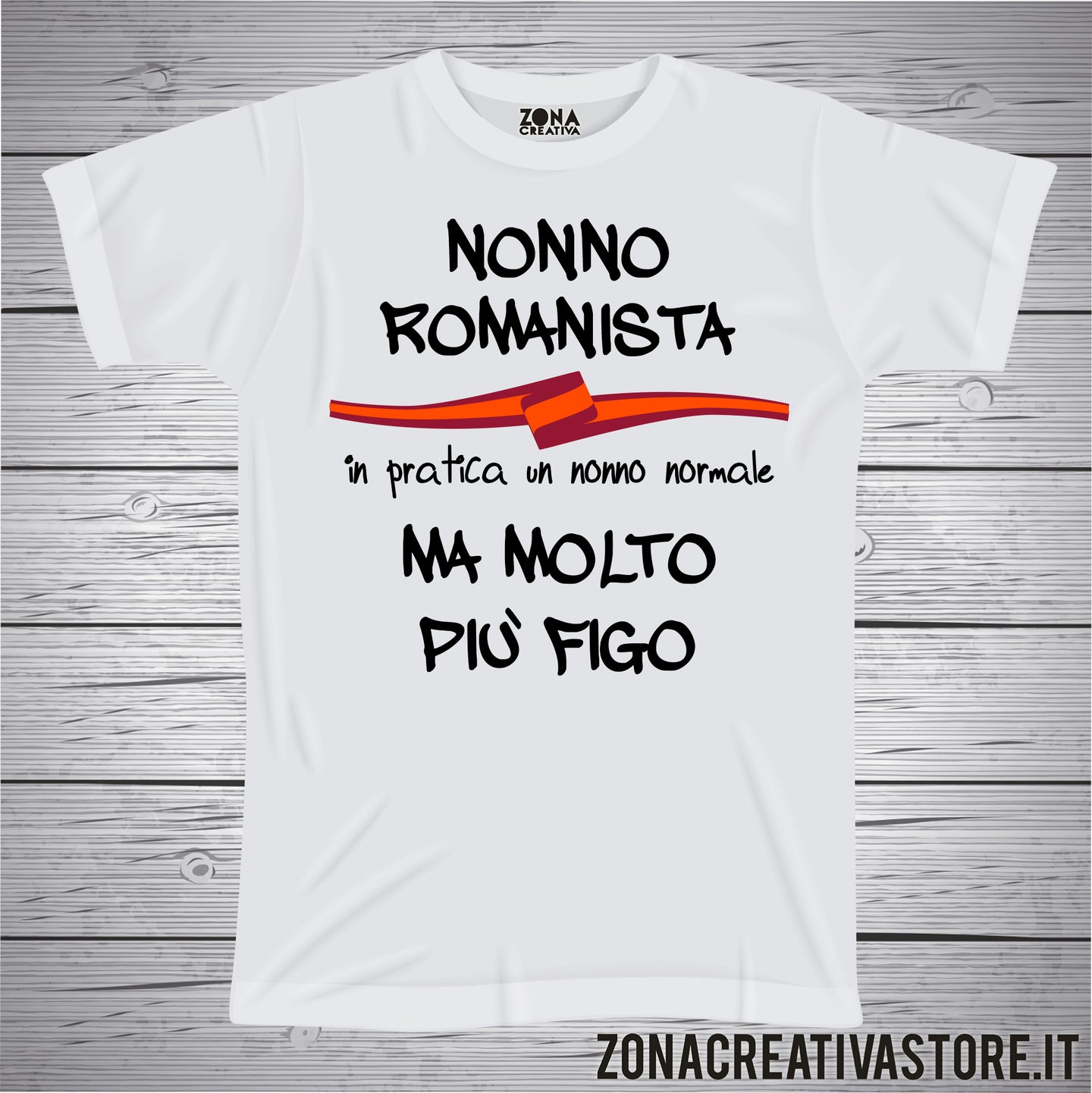 T-shirt con frasi sui nonni NONNO ROMANISTA