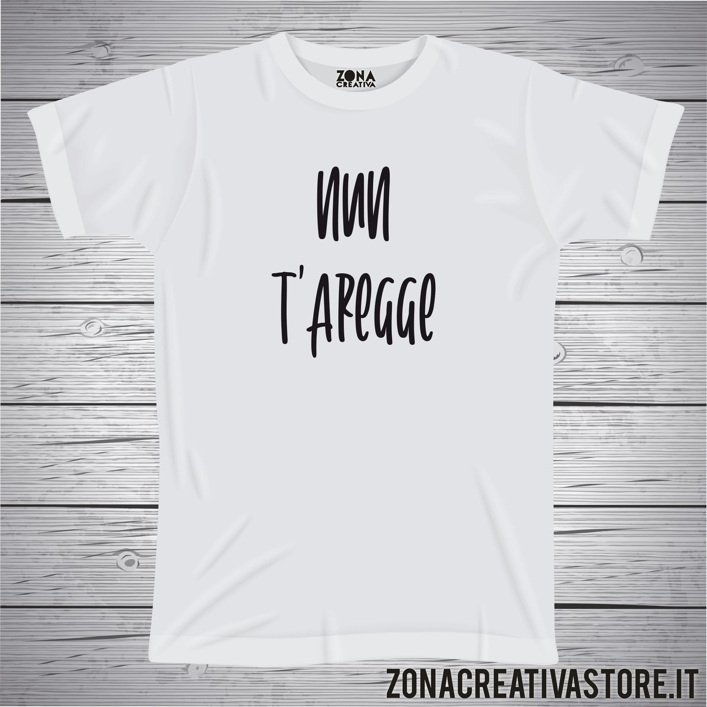 T-shirt divertente con frase in dialetto romano NUN T'AREGGE