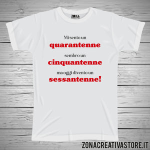 Copia del T-shirt per festa di compleanno DIVENTO UN SESSANTENNE
