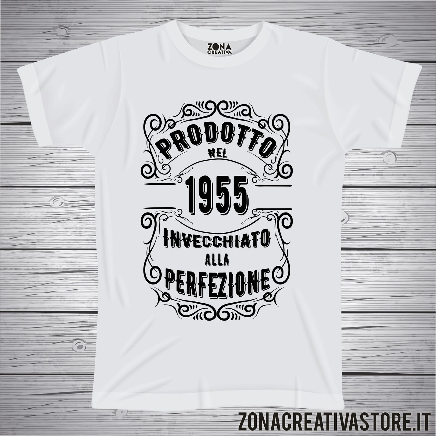 T-shirt per festa di compleanno PRODOTTO NEL 1955 INVECCHIATO ALLA PERFEZIONE