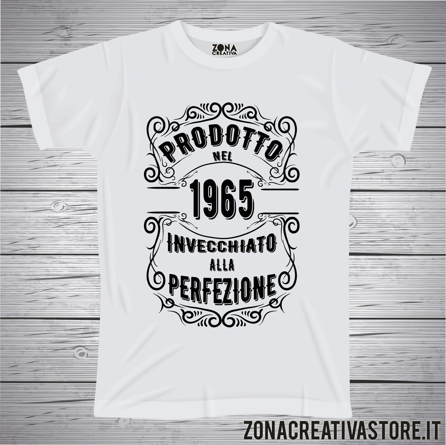 T-shirt per festa di compleanno PRODOTTO NEL 1965 INVECCHIATO ALLA PERFEZIONE