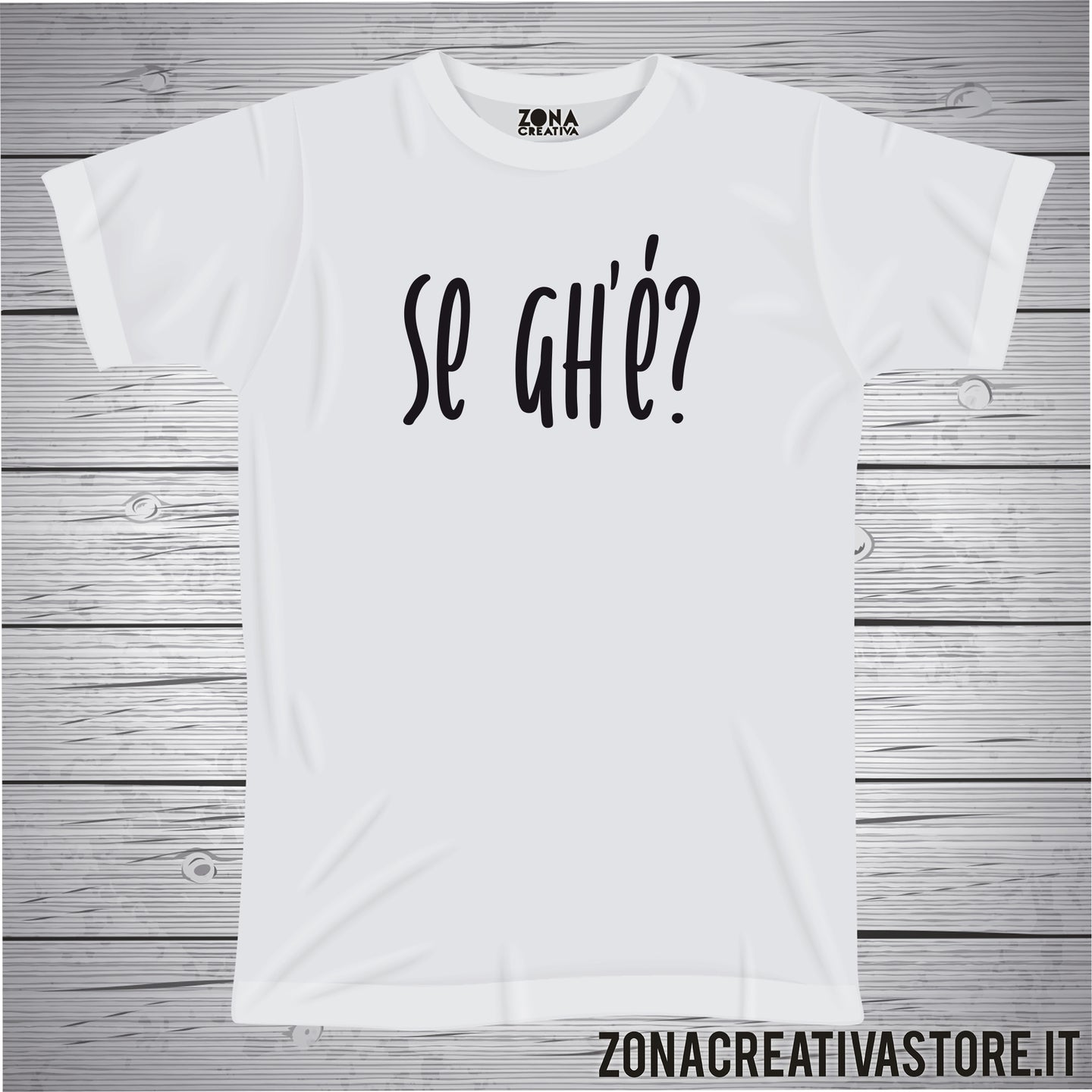 T-shirt divertente con frase in dialetto milanese Se gh'è?