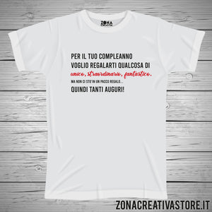 T-shirt per festa di compleanno UNICO, STRAORDINARIO, FANTASTICO...