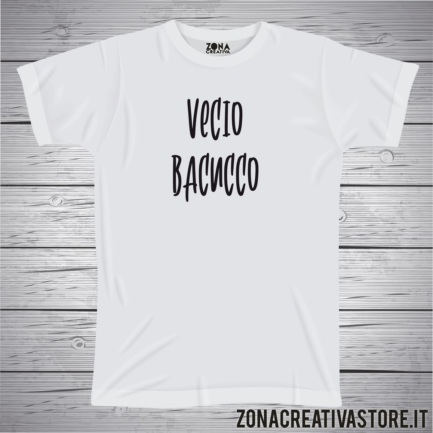 T-shirt divertente con frase in dialetto veneto vecio bacucco