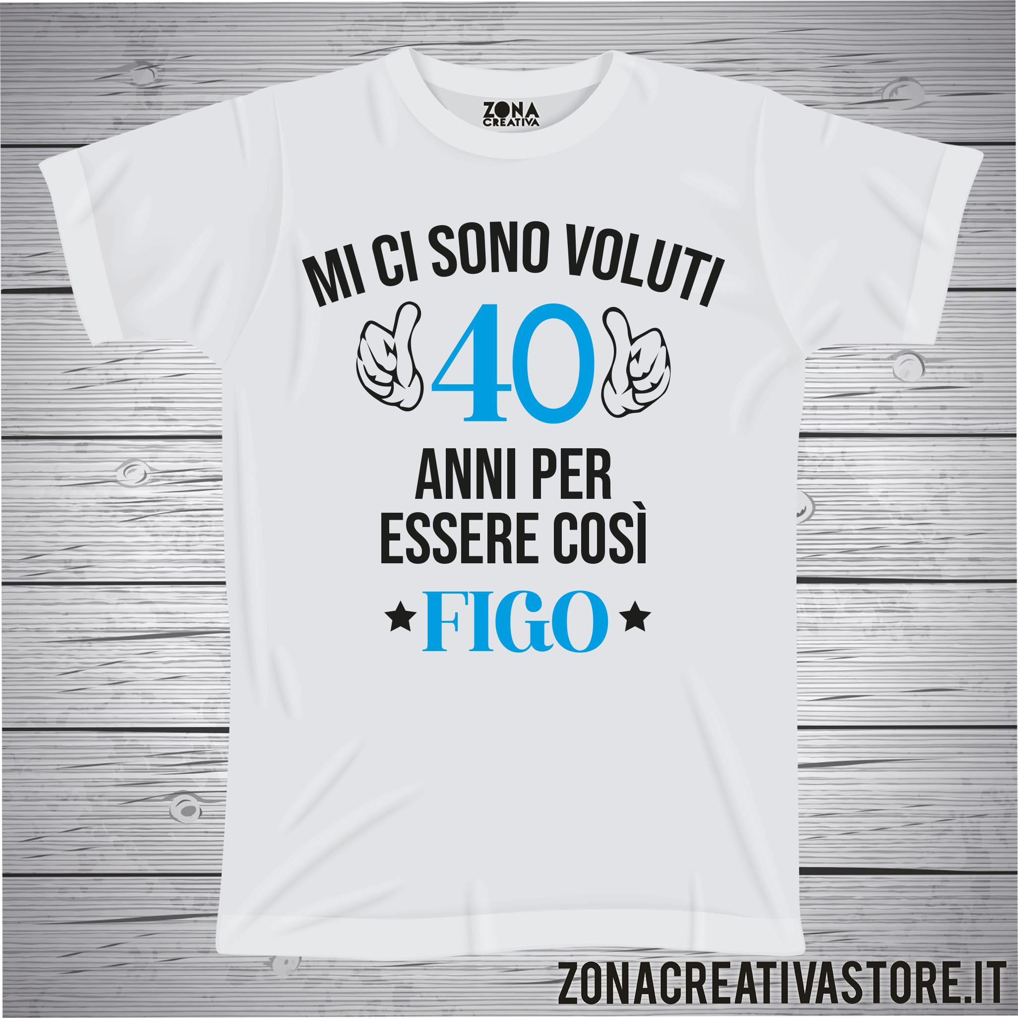 T-shirt per festa di compleanno MI CI SONO VOLUTI 40 ANNI PER ESSERE COSI  FIGO