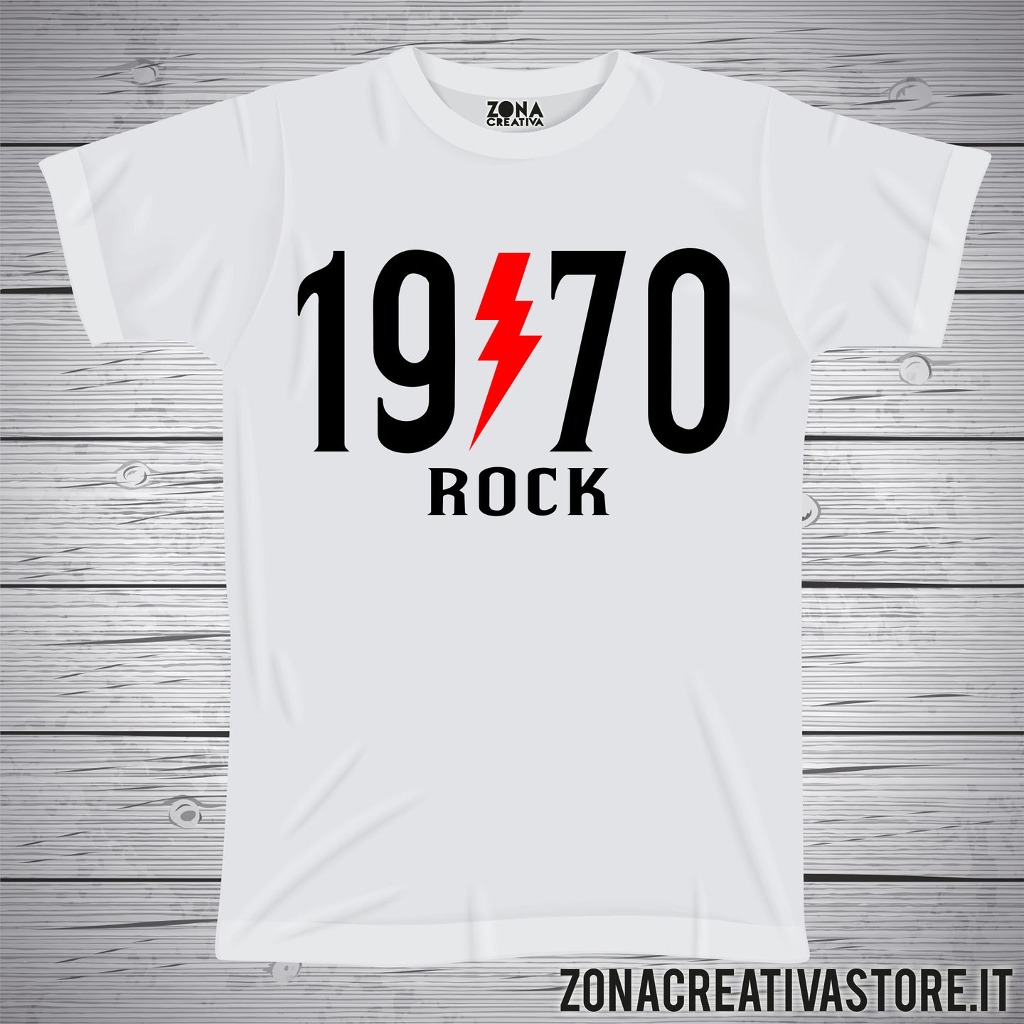 T-shirt per festa di compleanno 1970 ROCK
