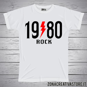 T-shirt per festa di compleanno 1980 ROCK