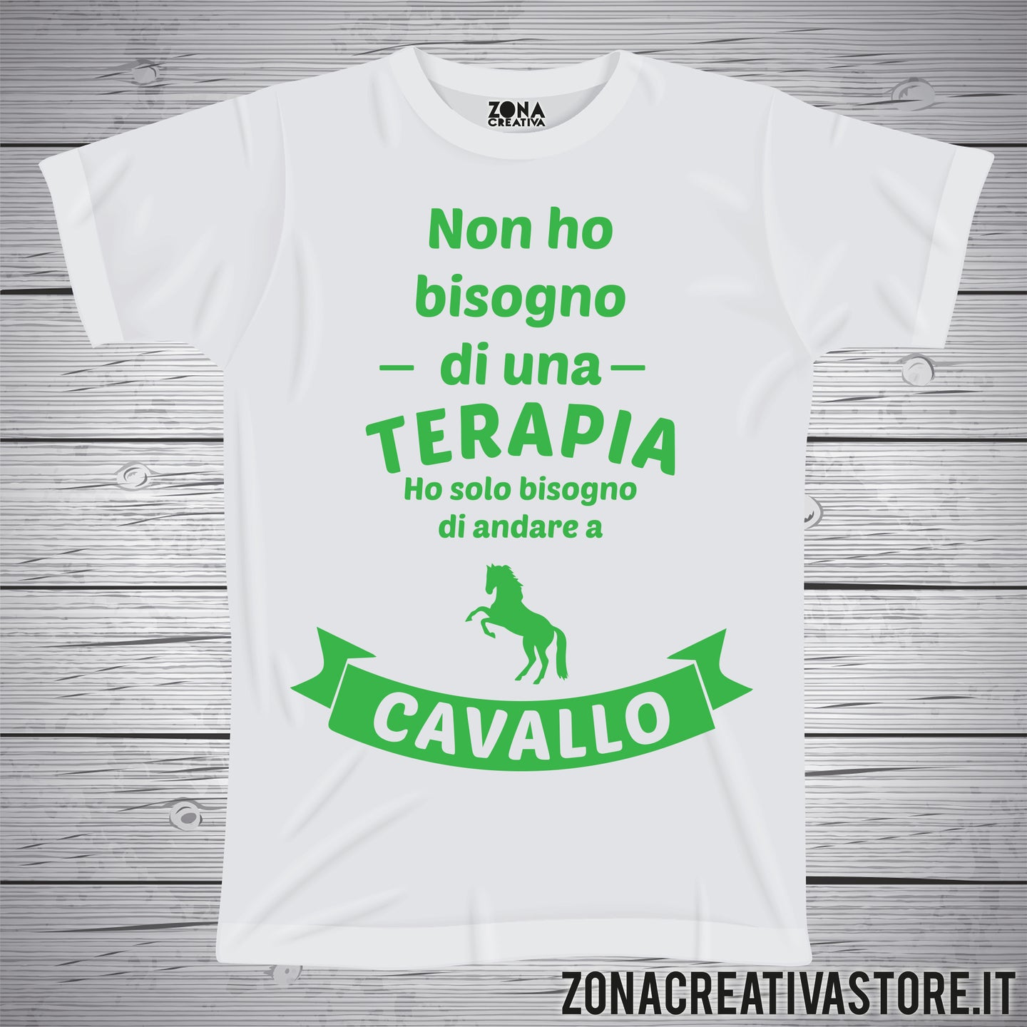 T-shirt con frasi divertenti TERAPIA CAVALLO