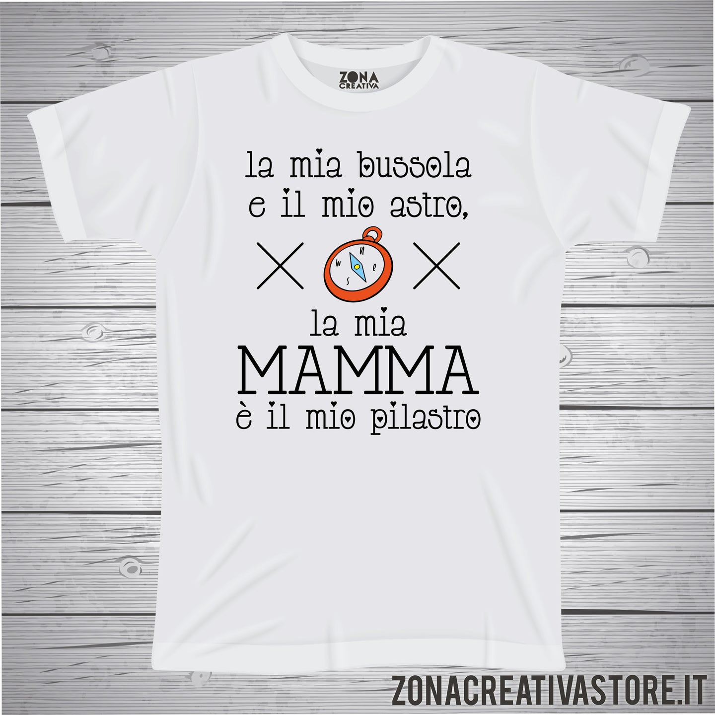 T-shirt MAMMA LA MIA BUSSOLA E IL MIO ASTRO