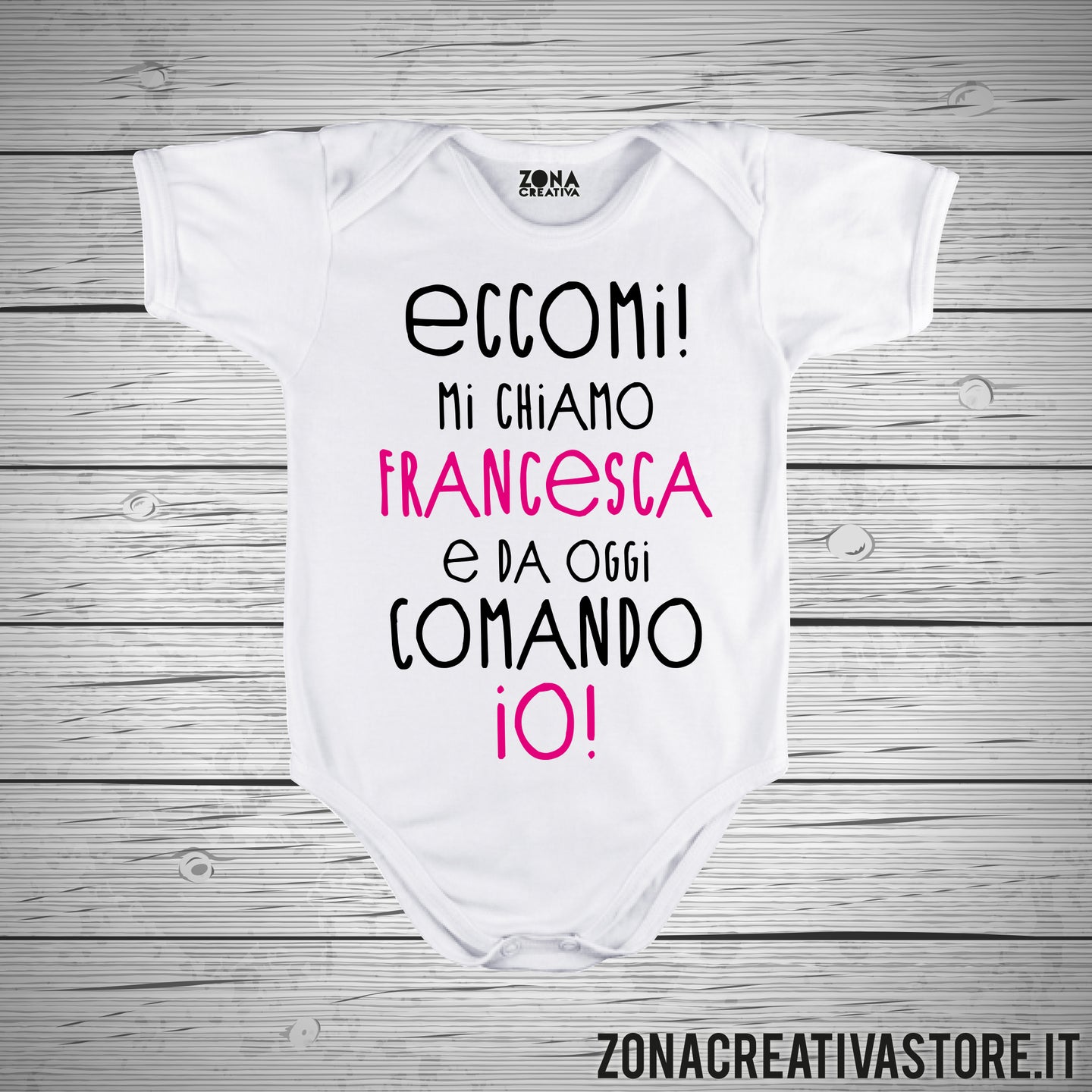 Body neonato ECCOMI MI CHIAMO... personalizzabile con qualsiasi nome