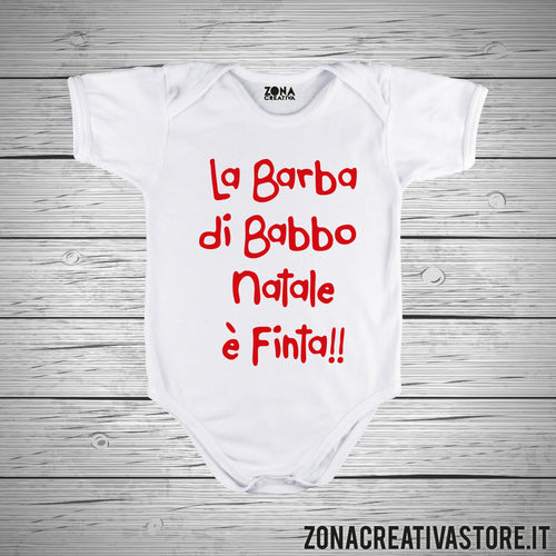 Body neonato LA BARBA DI BABBO NATALE E' FINTA