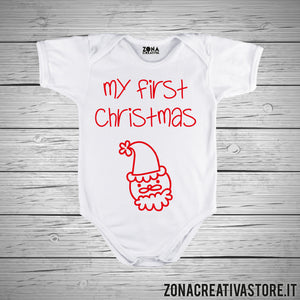 Body neonato MY FIRST CHRISTAMS BABBO NATALE