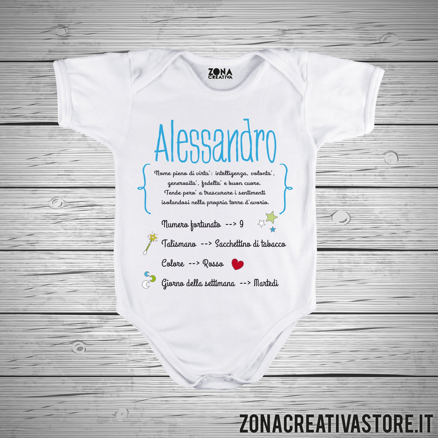 Body neonato nome Alessandro