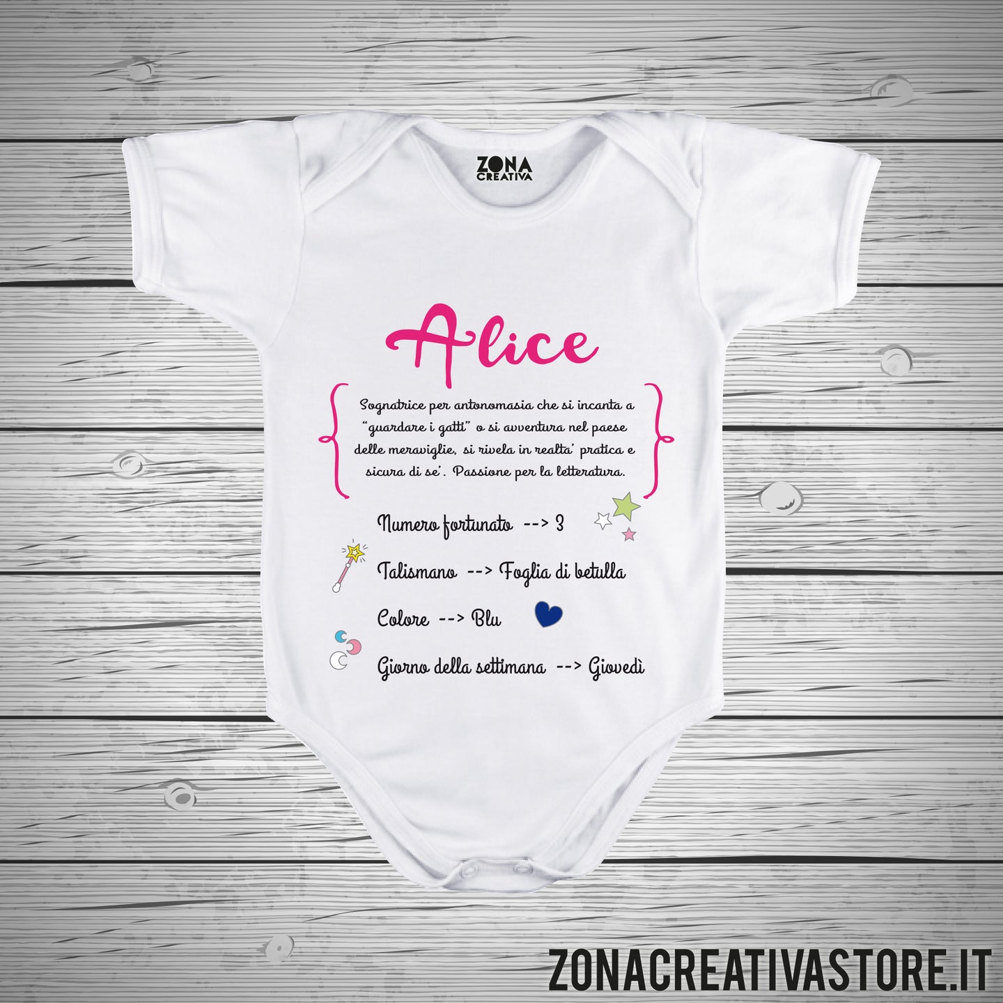 Body neonato nome Alice