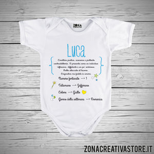 Body neonato nome Luca