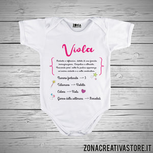 Body neonato nome Viola