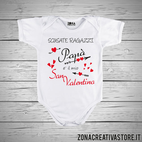 Body neonato PAPA' E' IL MIO SAN VALENTINO