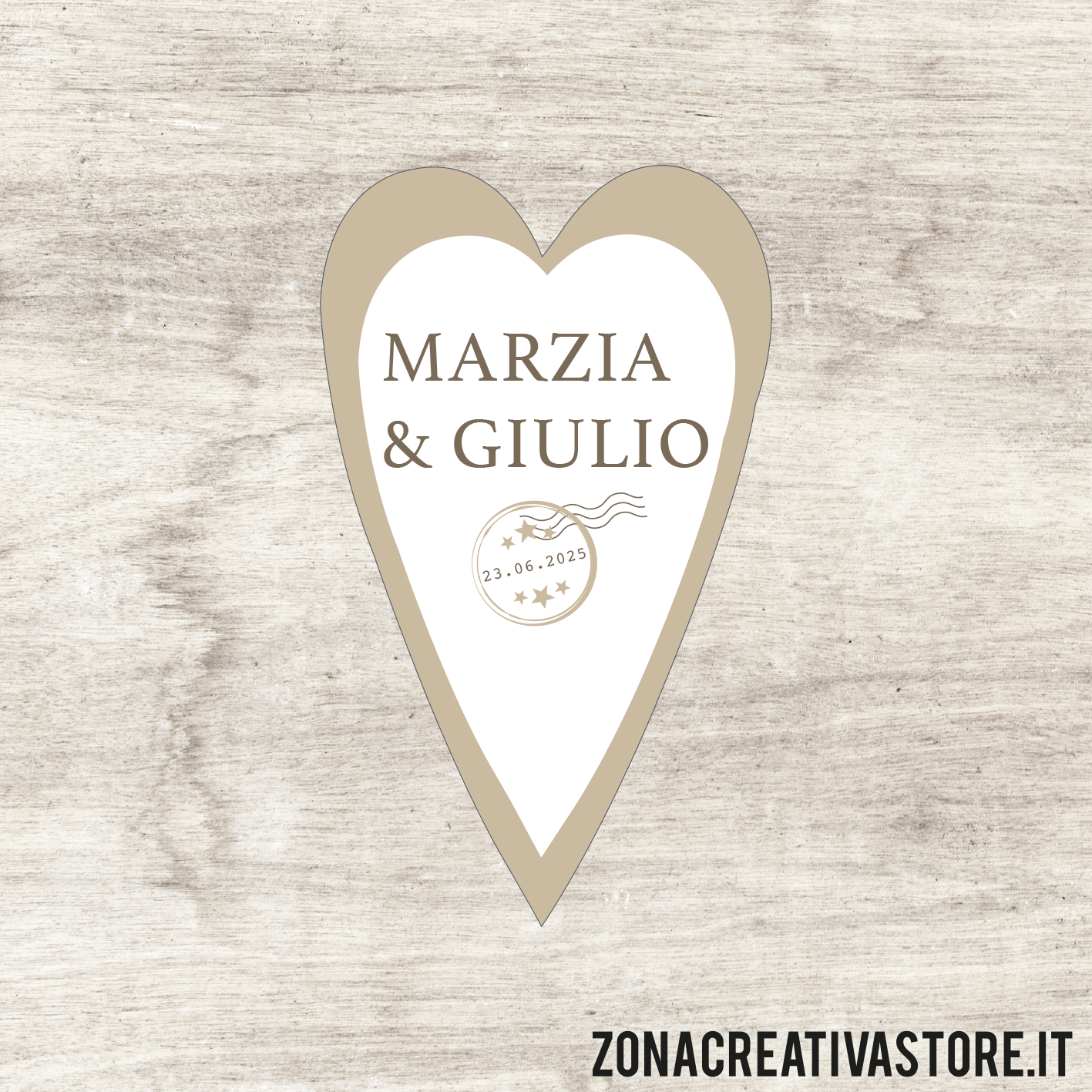 ADESIVI A FORMA DI CUORE STRETTO PER MATRIMONIO - MISURA H. 3,6x2,1 CM –  zonacreativastore