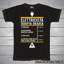 Carica l&#39;immagine nel visualizzatore di Gallery, T-shirt ELETTRICISTA TARIFFA ORARIA