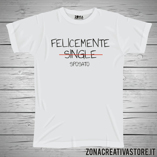 T-shirt divertente FELICEMENTE SPOSATO