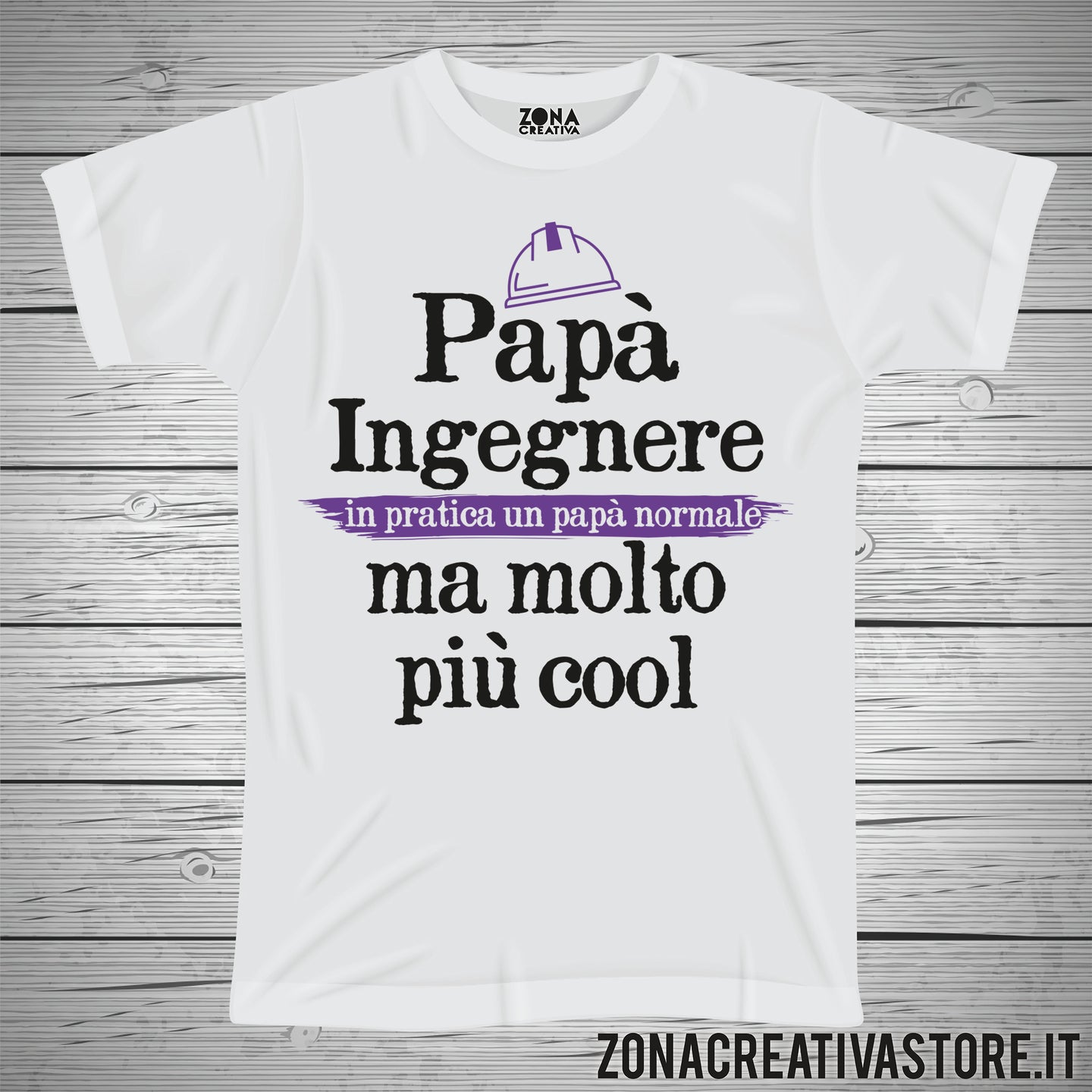 T-shirt festa del papà PAPA' INGEGNERE IN PRATICA UN PAPA' NORMALE MA MOLTO PIU' COOL