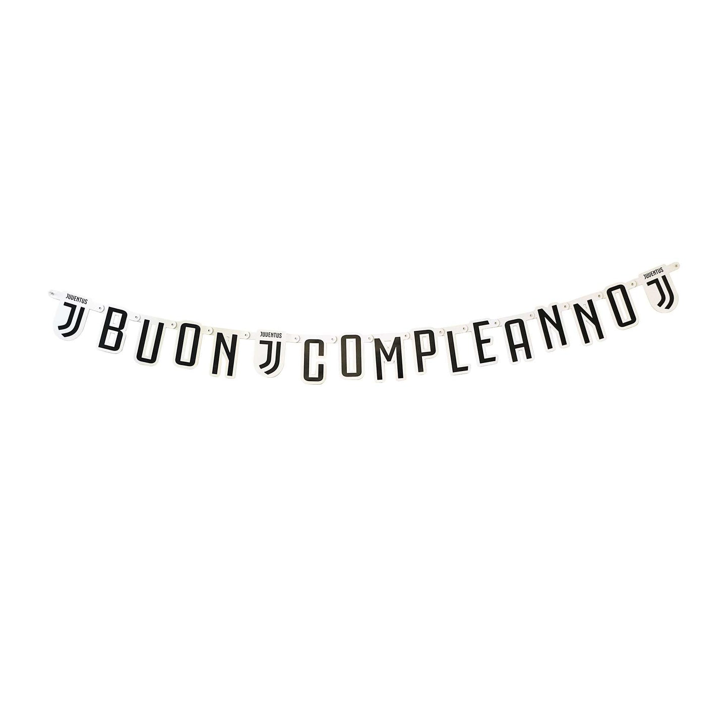 Festone Buon Compleanno Juve - Lunghezza 215 x 15  cm.