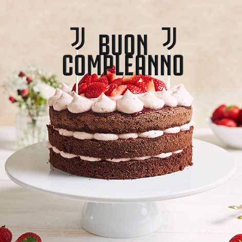 Topper torta decorazione buon compleanno Juve