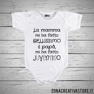 Body Neonato Tifoso Calcio - Cuore Giallorosso In Cotone Jersey, Manica Corta - Foto 7