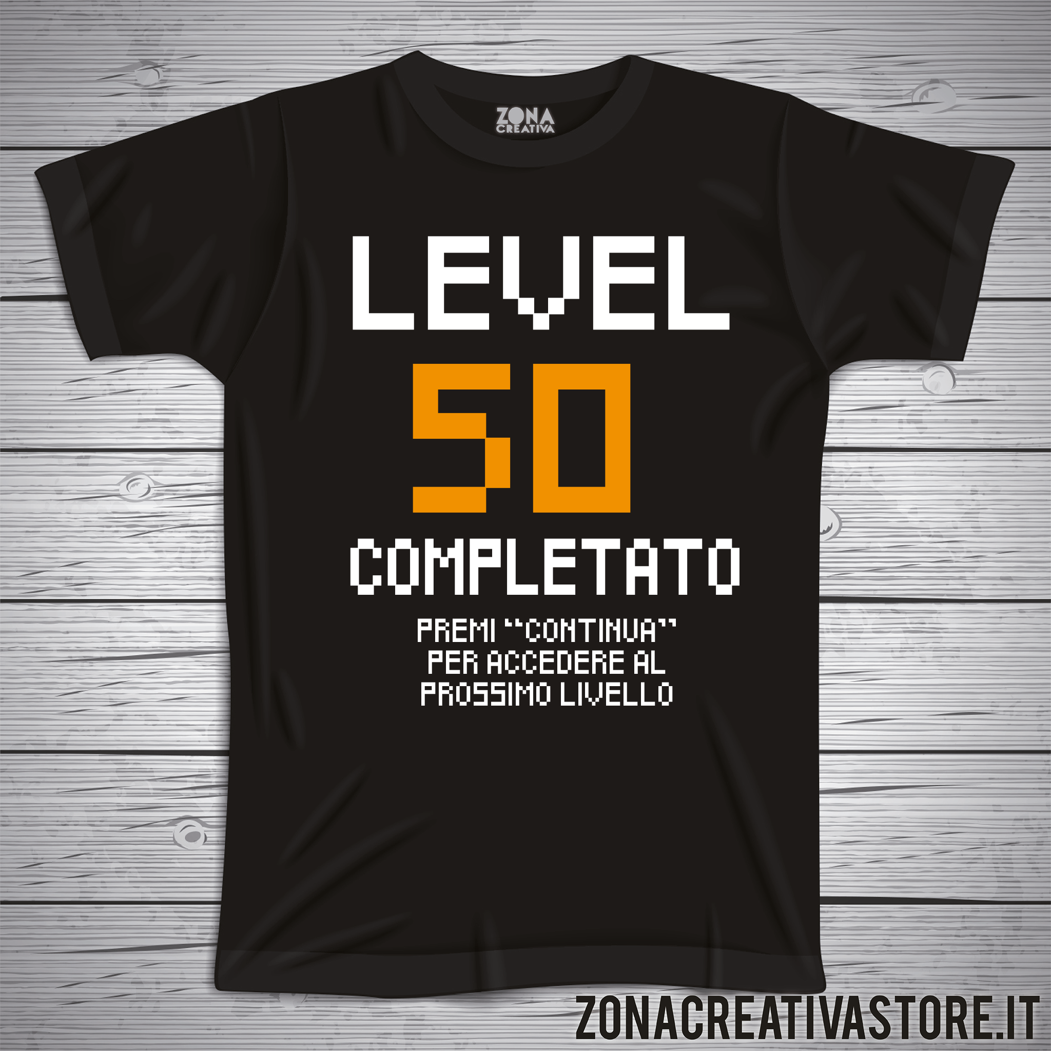 Tshirt Compleanno livello 50 completato - 50 anni - tshirt