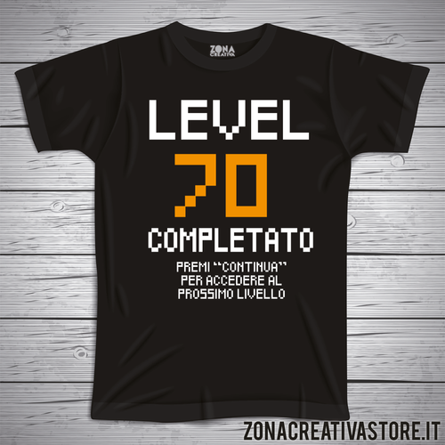 T-shirt per festa di compleanno LEVEL 70