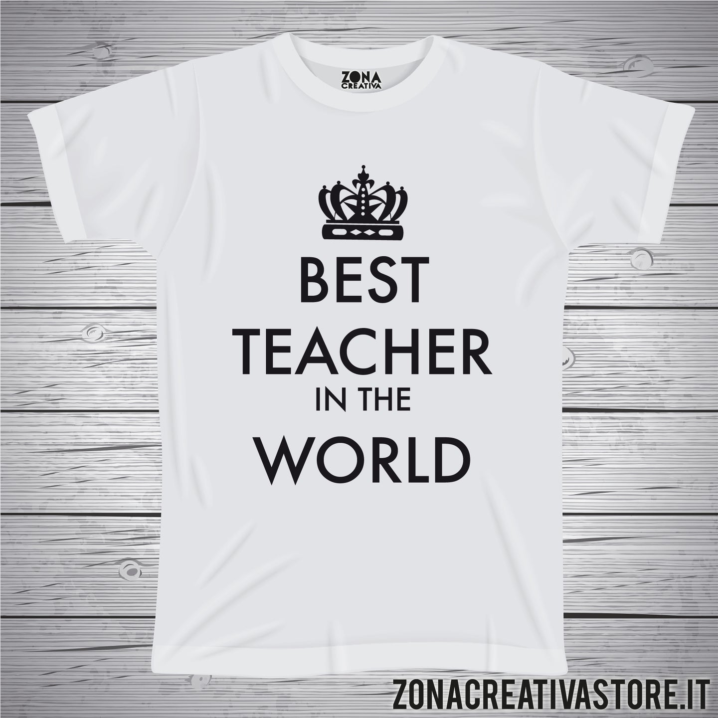 T-shirt scuola e maestra BEST TEACHER IN THE WORLD