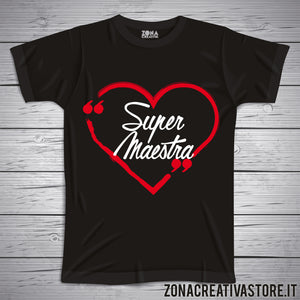 T-shirt scuola e maestra SUPER MAESTRA