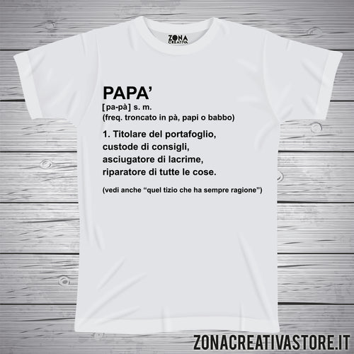 T-shirt festa del papà DEFINIZIONE DIZIONARIO 2 PAPA'