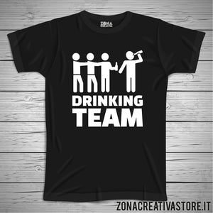 T-shirt addio al celibato e nubilato DRINKING TEAM